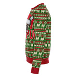 -Funny all-over-print unisex sweatshirt made of soft and comfortable cotton/polyester/spandex blend with brushed fleece interior. Each panel is individually printed, cut and sewn to ensure a flawless graphic that won't crack or peel. Mens womens Christmas pullover pug dog puppy xmas holiday pun joke humbug grinch-
