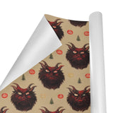 -58" x 23" rolls of high quality 5.93oz gift wrap. Free Shipping. 25% off 2 or more rolls w/code 'WRAPPERSDELIGHT' at checkout. krampus christmas devil fun funny belsnickel bad santa demon goth gothic knecht ruprecht pelznickel horned xmas monster horror scary creepy weird unique unusual trendy designer giftwrap-