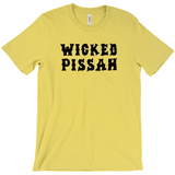 Funny WICKED PISSAH Tee, Mens/Unisex Adult Sizes, Shipped from the USA-Soft airlume cotton standard fit t-shirt with short sleeves and crew neck. - Boston Mass New England Massachusetts New Hampshire Rhode Island Maine Vermont Connecticut MA NH RI MN VT CT aweome regionalism saying slang townie chowda head masshole sox celtics bruins huskies revolution patriots black wolves fan smaht -S-Maize-