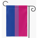 -100% poly poplin-canvas fabric, wash on gentle, hang to dry.12x18" , 18x27" or 24x36" - single or double sided. Flag hanger / stand not included.Made in and shipped from the USA. Bisexual LGBTQ LGBTQIA LGBTQX Bi Sexual Pride Trans Transgender Nonbinary Love is Love Garden Flag Rights Equality Protest We Say Gay -Double-18.325x27 inch-