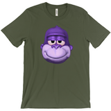 -Retro Y2K fashion hiphop streetwear purple swag high ape bonzi 420 great grape gorilla windows98 2000 internet meme spyware virus nineties funny stoner millennium icon Comfortable and durable mens/unisex style Bella & Canvas t-shirt. Quality combed ring-spun cotton with a classic fit, crew neck and short sleeves. -Military Green-S-
