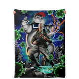 Covid Buster Biden Microfleece Blanket - Political Ghostbuster Parody-Silky-soft premium microfleece blanket ideal for snuggling and even warmer than it looks. 100% polyester, micro-mink exterior and microfiber fleece backing. Funny President Joe Biden 2021 Political Ghostbuster Pandemic Parody Donald Trump Covid-19 Coronavirus Superspreader Staypuft USA Superhero Science Matters-