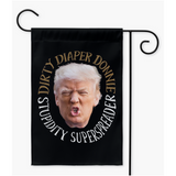 -100% poly poplin-canvas fabric, wash on gentle cycle and hang to dry.12x18", 18x27 or 24x36. Flag hanger / stand not included. Made-to-order in & shipped from the USA. Make America Great Again... Lock Him Up RESIST Fascist MAGA Criminal Trump For Prison Treason Insurrection American Disgrace protest demand justice -Double-12x18 inch-Black-