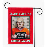 -100% poly poplin-canvas fabric, wash on gentle cycle and hang to dry.12x18", 18x27 or 24x36. Flag hanger / stand not included. Made-to-order in & shipped from the USA. Make America Great Again... Lock Him Up RESIST Fascist MAGA Criminal Trump For Prison Treason Insurrection American Disgrace protest demand justice -Single-12x18 inch-Red-