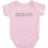 -High quality Rabbit Skins infant snap bodysuit. Solid colors are 100% combed ringspun cotton, heather colors are 90/10 combed ringspun cotton and polyester. Double-needle ribbed bindings, 3 snap closure. Shipped from USA. Funny one piece unisex baby snapsuit creeper crawler cats kittens kitty meow purrsonal property-Pink-NB-