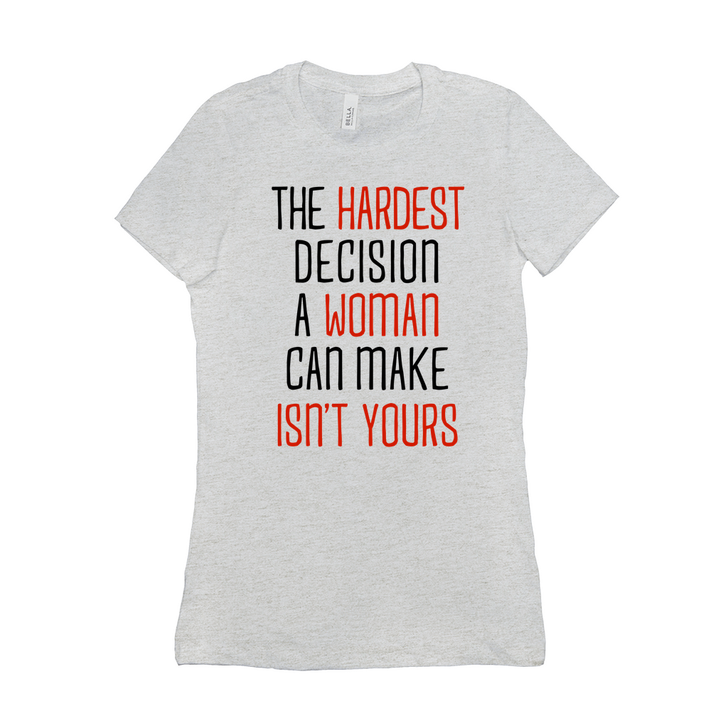 -Women's style Bella+Canvas, longer length, slim fit crew neck t-shirt in darker colors. Airlume combed and ring-spun cotton. Made to order, shipped from the USA Women's rights equality Keep Abortion Legal pro-choice Healthcare her body her choice Roe v Wade SCROTUS bans off our bodies PERSIST and Resist United ERA NOW-Ash-S-