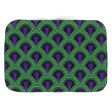 Overlook 237 Bathmats, Classic Horror Hotel Bathroom Carpet Pattern-Soft microfiber topped polyester bath mat with non-sip rubber bottom. High quaity materials, colorfast and fade resistant image. Overlook 237 classic horror hotel bathroom pattern bathmat. 24x17 or 34x21 unique fun gothic bathroom floor mat or halloween holiday decor. Retro abstract green and purple moon landing room.-24x17 inch-