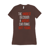 -Women's style Bella+Canvas, longer length, slim fit crew neck t-shirt in darker colors. Airlume combed and ring-spun cotton. Made to order, shipped from the USA Women's rights equality Keep Abortion Legal pro-choice Healthcare her body her choice Roe v Wade SCROTUS bans off our bodies PERSIST and Resist United ERA NOW-Chocolate Brown-S-