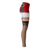 Naughty Santa Leggings, Christmas Holiday Novelty Costume Leggings-