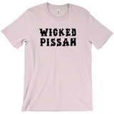 Funny WICKED PISSAH Tee, Mens/Unisex Adult Sizes, Shipped from the USA-Soft airlume cotton standard fit t-shirt with short sleeves and crew neck. - Boston Mass New England Massachusetts New Hampshire Rhode Island Maine Vermont Connecticut MA NH RI MN VT CT aweome regionalism saying slang townie chowda head masshole sox celtics bruins huskies revolution patriots black wolves fan smaht -S-Pink-