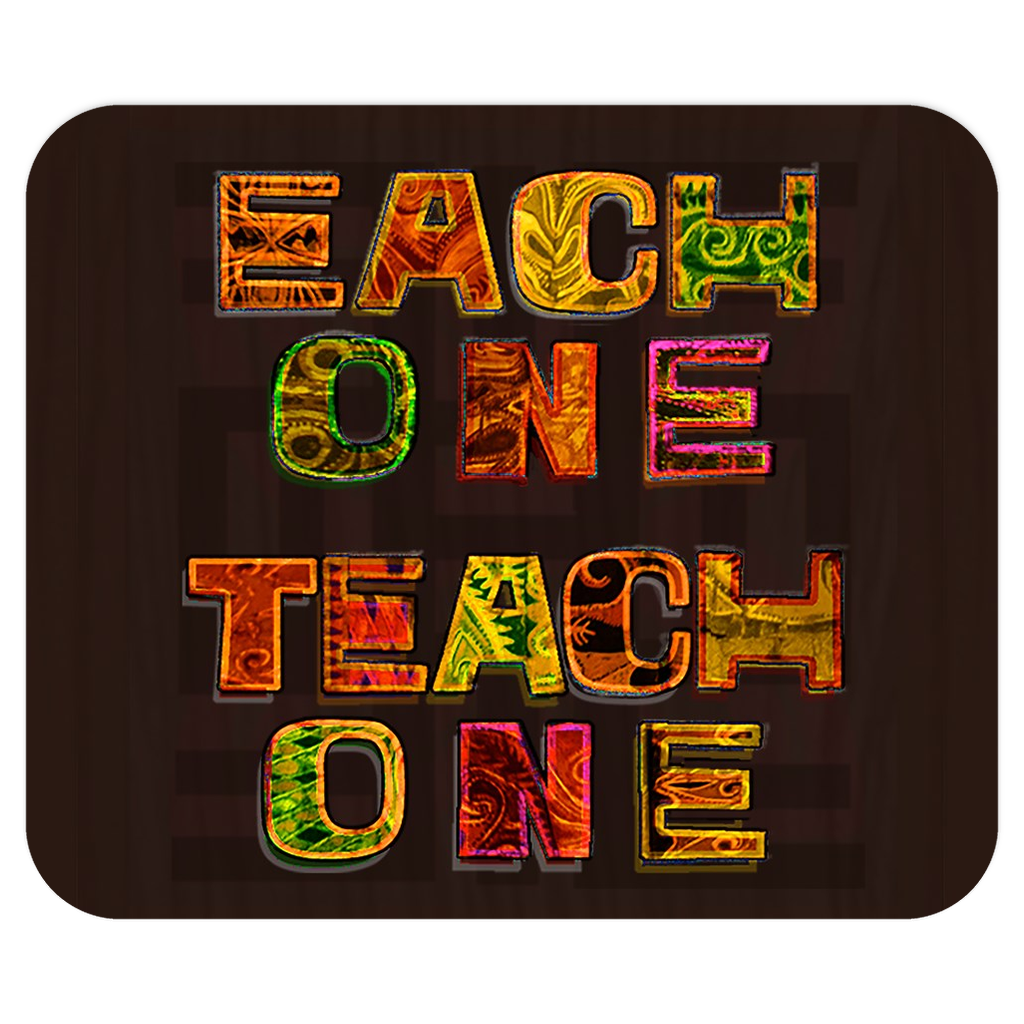 Each One Teach One Mousepad, African-American Proverb, Colorful Text-Soft and comfortable 9x7 inch mousepad made from high density neoprene with a colorfast, stain resistant and easy to clean smooth fabric top layer.These items are made-to-order and typically ship in 2-3 business days from within the US. African American Empowerment Education Equality Justice Black Knowledge is Power-