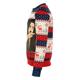 -Funny all-over-print unisex sweatshirt made of soft and comfortable cotton/polyester/spandex blend with brushed fleece interior. Each panel is individually printed, cut and sewn to ensure a flawless graphic that won't crack or peel. Mens womens Christmas pullover jumper ugly sweater print memes couple matching joke. -