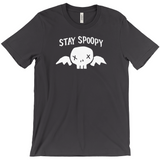 -Stay Spoopy winged skull graphic tee. High quality printing on soft Bella Canvas Canvas shirt. These shirts are made-to-order and typically ship in 2-4 business days from within the USA. Funny kowai cute halloween goth gothic spoopy spooky girl boy mens womens unisex t-shirt -Dark Grey-S-