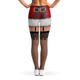Funny Naughty Santa Leggings, Sexy All-Over-Print Christmas Cosplay-Premium polyester and spandex blend four-way stretch costume / cosplay leggings. Squat-proof with elastic waistband and microfiber stitching. Free Shipping Worldwide. Christmas holiday naughty elf sexy Santa cosplay roleplay costume leggings. All over print, bare legs with xmas costume unisex womens juniors-