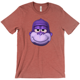 -Retro Y2K fashion hiphop streetwear purple swag high ape bonzi 420 great grape gorilla windows98 2000 internet meme spyware virus 1990s 90s funny stoner millennium icon bonzai viral Comfortable mens/unisex style Bella & Canvas t-shirt. Quality combed ring-spun cotton with a classic fit, crew neck & short sleeves. -Heather Clay-S-