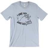 -Soft, comfortable mens/unisex style Airlume combed and ring-spun cotton shirt. Made-to-order and shipped form the USA. Funny dirty naughty bbq barbeque bar-b-que barbecue pork sex joke butt rubbed pig piggy t-shirt boyfriend gift -Light Blue-Small (S)-