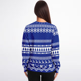 -Funny all-over-print unisex sweatshirt made of soft, comfortable cotton/polyester/spandex blend with brushed fleece interior. Each panel is individually printed, cut & sewn to ensure a flawless graphic that won't crack or peel. funny veganism vegetarian winter holiday hanukkah christmas mens womens jumper ugly sweater-