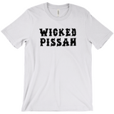 Funny WICKED PISSAH Tee, Mens/Unisex Adult Sizes, Shipped from the USA-Soft airlume cotton standard fit t-shirt with short sleeves and crew neck. - Boston Mass New England Massachusetts New Hampshire Rhode Island Maine Vermont Connecticut MA NH RI MN VT CT aweome regionalism saying slang townie chowda head masshole sox celtics bruins huskies revolution patriots black wolves fan smaht -S-Ash-