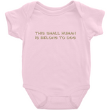 -High quality Rabbit Skins infant snap bodysuit. Solid colors are 100% combed ringspun cotton, heather colors are 90/10 combed ringspun cotton and polyester. Double-needle ribbed bindings, 3 snap closure. Shipped from the USA. Funny one piece unisex baby snapsuit creeper crawler dogs doggie puppy woof you-Pink-NB-