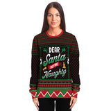 -Funny all-over-print unisex sweatshirt made of soft and comfortable cotton/polyester/spandex blend with brushed fleece interior. Each panel is individually printed, cut and sewn to ensure a flawless graphic that won't crack or peel. Mens womens Christmas funny xmas ugly sweater pullover jumper joke holiday gift-