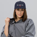 We Just Did Classic Snapback Cap, President Biden 46 MAGA Clapback Hat-Embroidered, high quality structured 6-panel cap. Classic fit, flat brim, full buckram. and adjustable snap closure. Make America Great Again? We just did. By rejecting fascism and electing Joe Biden our 46th President. 2020 Election Victory. Bye Don. Trump for Prison, time for Progress. Funny Democrat gift. from USA.-