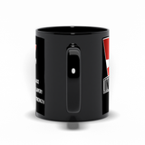 INGSOC Insignia Mug, Black 11oz or 15oz, Anti-Fascist 1984 Propaganda-Premium quality black mug in your choice of 11oz or 15oz. High quality, durable ceramic. Microwave safe, hand washing recommended to help prevent fading.Large emblem on one side, smaller emblem and "war is peace. freedom is slavery. ignorance is strength" motto on the reverse.Made-to-order shipped from the USA.-