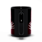 -Premium quality black mug in your choice of 11oz or 15oz. High quality, durable ceramic. Microwave safe, hand washing recommended to help prevent fading. Made-to-order and shipped from USA. Classic horror serial villain fiend creepy punk rock skeleton coffee cup mug halloween icon skull misfits gift black crimson red -