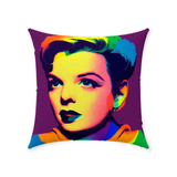 -Double-sided, square pillow or pillowcase. Made-to-order, ships from the USA. Sewn pillow, Zipper Cover with or without Pillow. Soft 100% polyester filling for perfect fluff and form. custom somewhere over the rainbow judy garland wizard of oz colorful home decor lgbtq lgbtqia trans drag gay pride icon classic art -