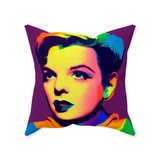 -Double-sided, square pillow or pillowcase. Made-to-order, ships from the USA. Sewn pillow, Zipper Cover with or without Pillow. Soft 100% polyester filling for perfect fluff and form. custom somewhere over the rainbow judy garland wizard of oz colorful home decor lgbtq lgbtqia trans drag gay pride icon classic art -