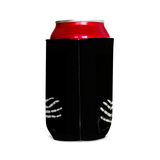 Crimson Ghost Can Cooler Sleeve - Black or Red-Reusable neoprene beverage insulator sleeve. Fits standard 12oz & 16oz cans or bottles and keeps beverages cold. Easy to clean, foldable for easy storage. Horror movie serial misfits villains fiend pop culture punk rock music icon Halloween goth gothic beer soda drink wrap. Great gift or drink marker for parties. -