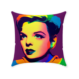 -Double-sided, square pillow or pillowcase. Made-to-order, ships from the USA. Sewn pillow, Zipper Cover with or without Pillow. Soft 100% polyester filling for perfect fluff and form. custom somewhere over the rainbow judy garland wizard of oz colorful home decor lgbtq lgbtqia trans drag gay pride icon classic art -