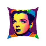 -Double-sided, square pillow or pillowcase. Made-to-order, ships from the USA. Sewn pillow, Zipper Cover with or without Pillow. Soft 100% polyester filling for perfect fluff and form. custom somewhere over the rainbow judy garland wizard of oz colorful home decor lgbtq lgbtqia trans drag gay pride icon classic art -