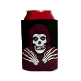 Crimson Ghost Can Cooler Sleeve - Black or Red-Reusable neoprene beverage insulator sleeve. Fits standard 12oz & 16oz cans or bottles and keeps beverages cold. Easy to clean, foldable for easy storage. Horror movie serial misfits villains fiend pop culture punk rock music icon Halloween goth gothic beer soda drink wrap. Great gift or drink marker for parties. -Crimson-