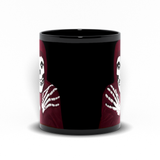 -Premium quality black mug in your choice of 11oz or 15oz. High quality, durable ceramic. Microwave safe, hand washing recommended to help prevent fading. Made-to-order and shipped from USA. Classic horror serial villain fiend creepy punk rock skeleton coffee cup mug halloween icon skull misfits gift black crimson red -