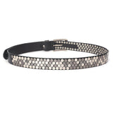 Unisex Hexagon Riveted Genuine Leather Belt Gothic Punk Hiphop Fashion-