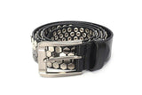 Unisex Hexagon Riveted Genuine Leather Belt Gothic Punk Hiphop Fashion-