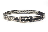 Unisex Hexagon Riveted Genuine Leather Belt Gothic Punk Hiphop Fashion-