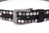 Unisex Hexagon Riveted Genuine Leather Belt Gothic Punk Hiphop Fashion-