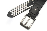Unisex Hexagon Riveted Genuine Leather Belt Gothic Punk Hiphop Fashion-