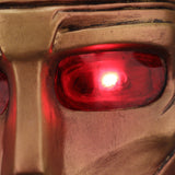 -High quality latex over-the-head Robotman mask with bronze metallic finish and red LED eyes. One size fits most. Free shipping from abroad with an average delivery time to the USA of about 2 weeks. Halloween costume cosplay comic book tv series robot man mask doom metal man light up fast shipping character prop-