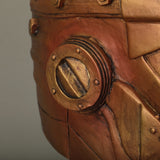 -High quality latex over-the-head Robotman mask with bronze metallic finish and red LED eyes. One size fits most. Free shipping from abroad with an average delivery time to the USA of about 2 weeks. Halloween costume cosplay comic book tv series robot man mask doom metal man light up fast shipping character prop-