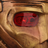 -High quality latex over-the-head Robotman mask with bronze metallic finish and red LED eyes. One size fits most. Free shipping from abroad with an average delivery time to the USA of about 2 weeks. Halloween costume cosplay comic book tv series robot man mask doom metal man light up fast shipping character prop-