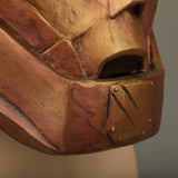 -High quality latex over-the-head Robotman mask with bronze metallic finish and red LED eyes. One size fits most. Free shipping from abroad with an average delivery time to the USA of about 2 weeks. Halloween costume cosplay comic book tv series robot man mask doom metal man light up fast shipping character prop-
