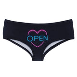 -Super soft and stretchy women's mid-rise briefs. 92% Polyester, 8% Spandex. One size to fit 66-80cm waist, 96-116cm hips. Laid flat these measure approximately 64cm across (6cm across at crotch), 10cm tall at the hip, overall length of 18cm.Free shipping. Kinky sexy dirty naughty bad girl sexual humor juniors flirty-