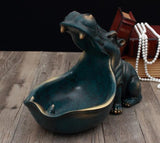 Hippopotamus Big Mouth Valet Sculpture, Trinket Jewelry Change Dish -High quality resin Hippo sculpture. The big open mouth on this statue creates a small bowl which is great for keys, coins, jewelry, candy, etc. Fun, stylish and multi-functional home decor. 22 x 30 x 16 cm change dish, jewelry holder, valet tray, party serving bowl, African animal gift. Free Shipping Worldwide.-