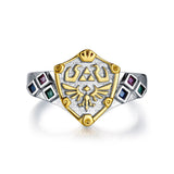 -Handcrafted in .925 sterling silver with gold plated accents and set with diamond shaped zircon stones in the colors of the spiritual stones. Brand new in jeweler's ring box. Well crafted ring made of high quality materials, not a cheap knockoff. Free Shipping Worldwide.-5-