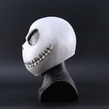 -High quality latex over-the-head Jack Skellington mask. One size fits most teens and adults. Free shipping from abroad with average delivery to the US in 2-3 weeks. This is halloween pumpkin king skeleton jack mask NBX NBC costume round latex rubber tim burton classic animation spoopy-