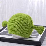 -High quality Shrek inspired knitted acrylic wool ogre beanie cap. One size fits most upto 56-58cm. Free shipping from abroad with average delivery time of about 2-3 weeks from the USA. Funny fan costume cosplay hat green mens womens unisex teens kids winter fall -