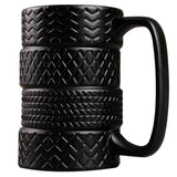-A unique mug designed to look like stacked car/truck tires. 400mL/13.5oz. Quality porcelain, CE / FDA, EU and CIQ certified food safe. Makes a great novelty gift for the car obsessed, auto racing fans, automotive mechanics, etc. Free shipping from abroad with average delivery to the USA in 2-3 weeks. -