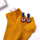 Women's Slug Socks!-Cute sweet women's slug ankle socks. Made of soft and stretchy, warm but breathable cotton and spandex blend. Each measures 22-26cm, ideal fit for EU 34-41 US 4-8. Free shipping from abroad. Womens unisex juniors kids Slug Socks! 3D Big Eyes and Antenna Funny Sweet high quality Kawaii Cartoon Ankle Sock Gift-